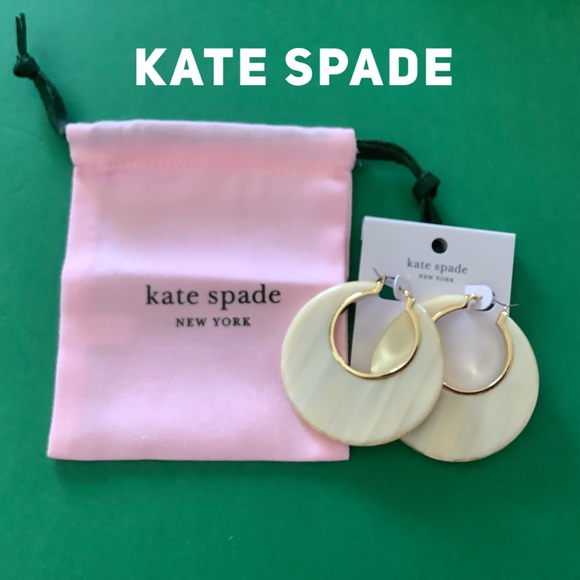 kate spade Jewelry - NWOT Kate Spade acrylic ivory hoops